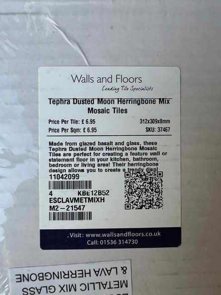 Photo of free Single sheet of herringbone mosaic tiles (Wimbledon Village SW19) #3