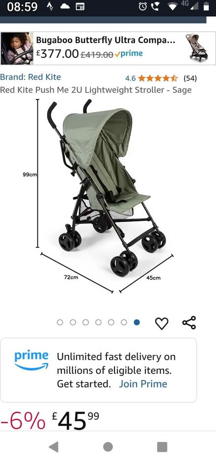 Photo of Lightweight folding toddler buggy (Franklands Village RH17) #1