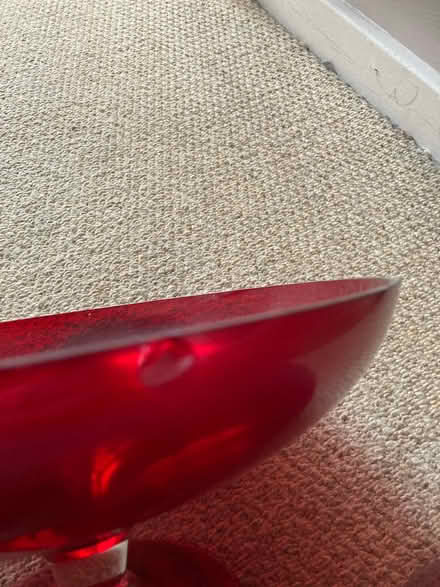 Photo of free Red glass bowl (Letchworth wilbury) #3