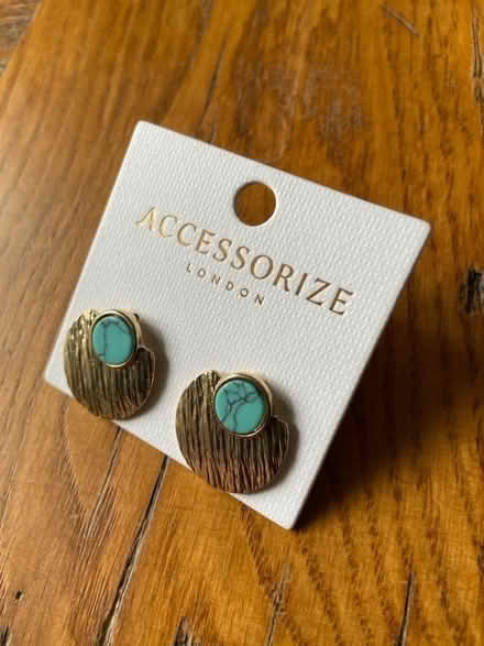 Photo of free Accessorise ear rings, gold with jade colour inset. (Amersham Common HP7) #2
