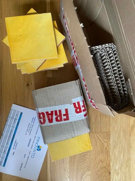 Photo of free Tiles yellow handmade x18 (Hollingdean BN1) #1