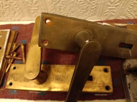 Photo of free Brass door lock, handles + key (East Finchley, N2) #3