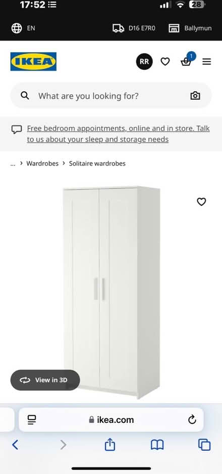 Photo of free IKEA brimnes wardrobe (Rathfarnham) #3