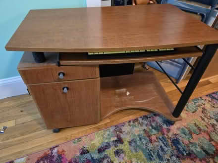 Photo of free Small wood desk on curb (Arlington MA) #1