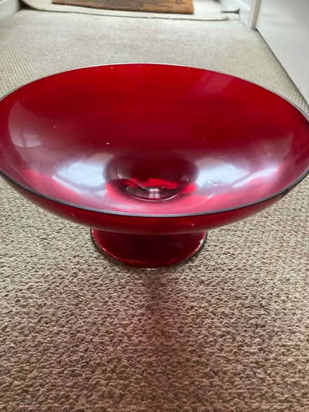 Photo of free Red glass bowl (Letchworth wilbury) #2