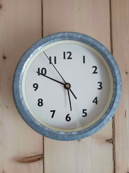 Photo of free Vintage Habitat Clock. Galvanised metal. Not working. (Risinghurst OX3) #1