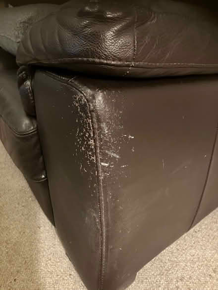 Photo of free Brown leather double sofa. (Southwaite CA4) #2