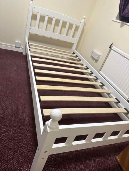 Photo of free White Single Wooden Bed (LA14) #3
