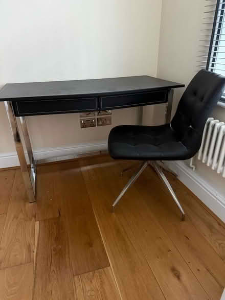Photo of free Leather/ metal desk & chair (Chipping Barnet EN5) #1