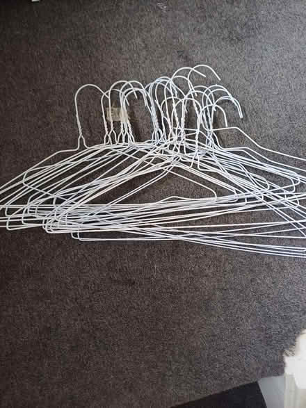 Photo of free White metal coat hanger (LS16 Ireland wood) #1