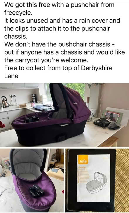 Photo of free Joie carrycot (S8 Norton Lees) #1