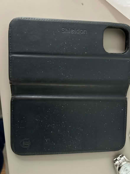 Photo of free Navy blue leather iPhone 12 cover (Erith DA8) #1