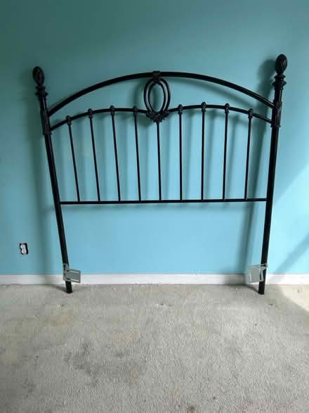 Photo of free Full size metal headboard (Woodside & El Camino) #1