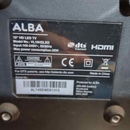 Photo of free Alba 19" tv, working (St Mark's GL51) #3