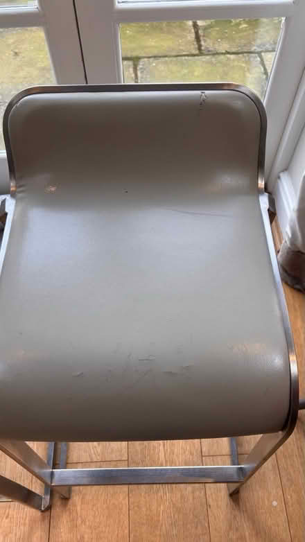 Photo of free 2 x Brushed Steel bar stools - grey (North Kingston KT2) #2