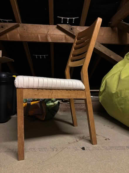 Photo of free Set of 6 oak dining chairs, legs bit chewed by rabbit (Mile Oak BN41) #3