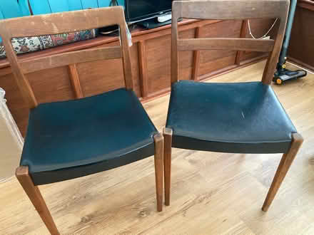 Photo of free 3 Retro teak dining room chairs (Rochester ME1) #2