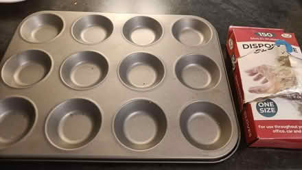 Photo of free Bum tray and plastic gloves (Woodside TF7) #1