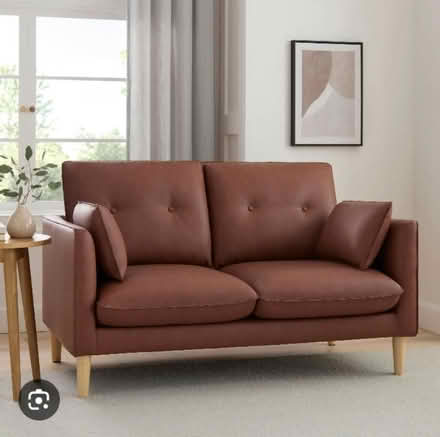 Photo of 2 seater Leather sofa on tall legs (Hayes lane Bromley) #1