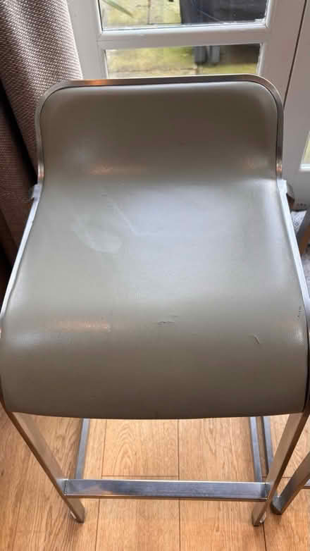 Photo of free 2 x Brushed Steel bar stools - grey (North Kingston KT2) #4