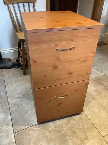 Photo of free Wood 2 drawer filing cabinet (Storrs S6) #3