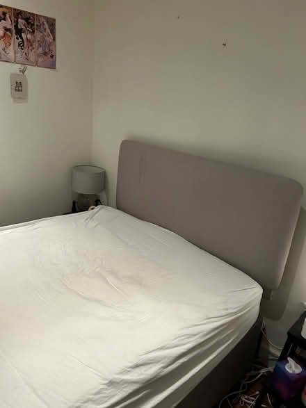 Photo of free Grey bed base/frame/headboard (Muswell Hill - N10) #1