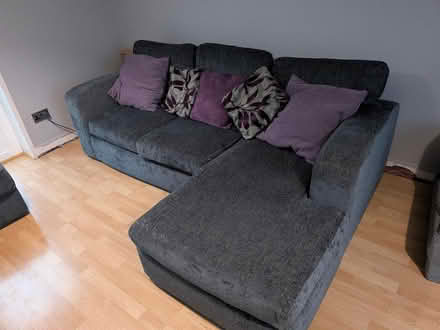 Photo of free 3 seater grey chaise corner sofa (Norwich NR3) #1