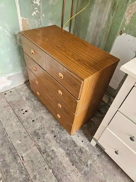 Photo of free Wood-effect 1970s chest of drawers (Bohemia TN37) #1