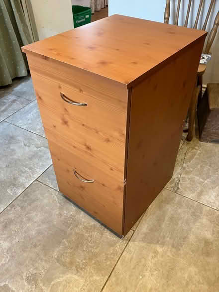 Photo of free Wood 2 drawer filing cabinet (Storrs S6) #1