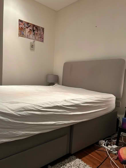 Photo of free Grey bed base/frame/headboard (Muswell Hill - N10) #4