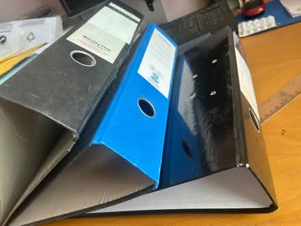 Photo of free 3 used level arch files and a box of elastic bands (Moorside M28) #3