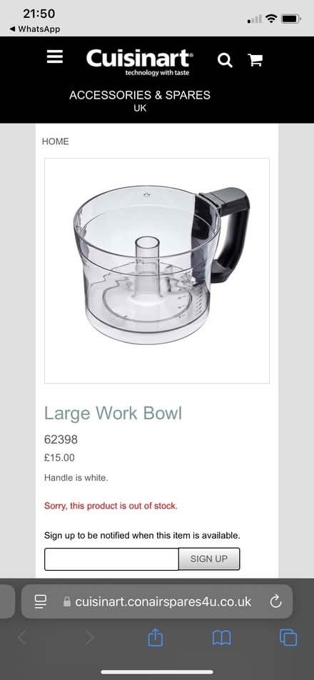 Photo of Cuisinart food processor bowl. (West Bridgford NG2) #1