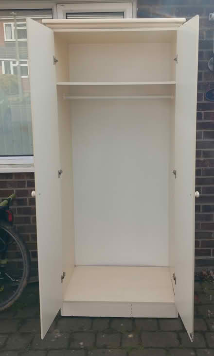 Photo of free Large strong white wardrobe 80 X 2m (CO4 Highwoods) #2