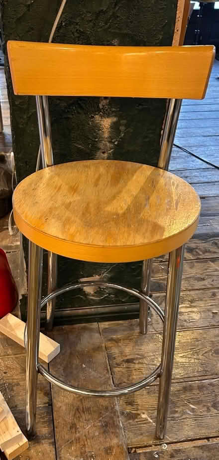 Photo of free 4 high stools - wood and metal (St John's Hill London SW11 1) #1