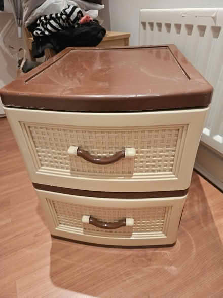 Photo of free Plastic two drawer storage unit (Clapton E5) #1