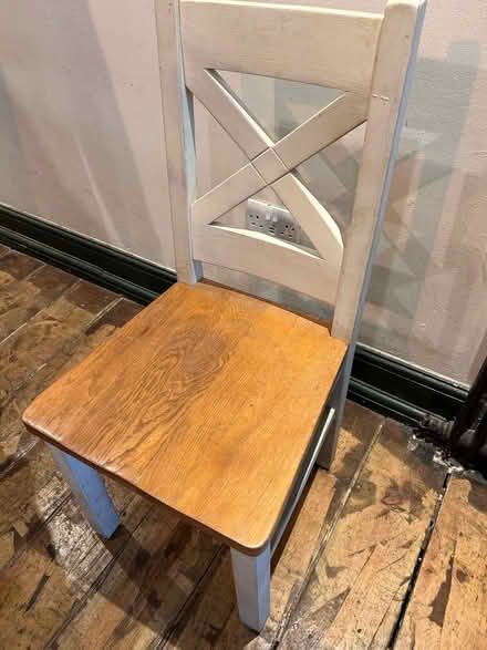 Photo of free 4 wood and painted kitchen chairs (St John's Hill London SW11 1) #3