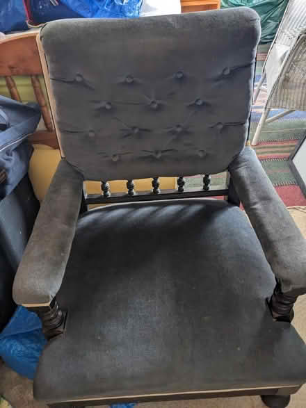 Photo of free Antique blue chair (Stroud town) #1