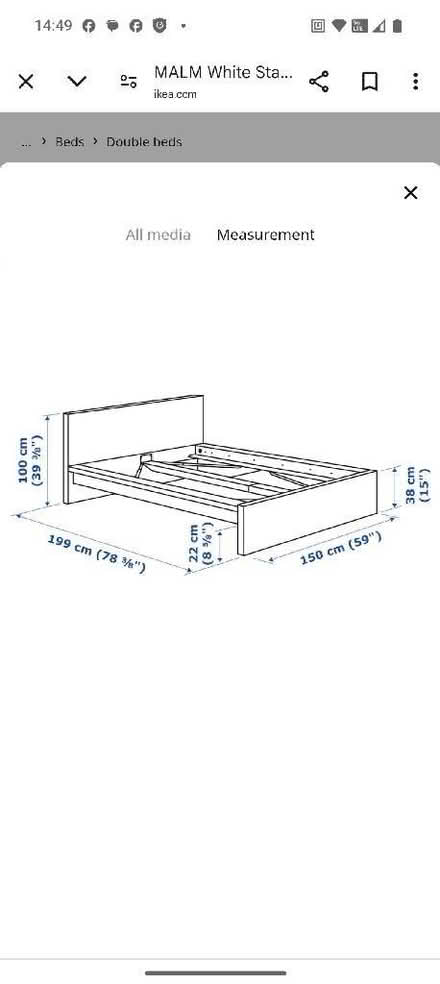 Photo of free IKEA EU double malm bed 200cm x 140cm (New York NE29) #3