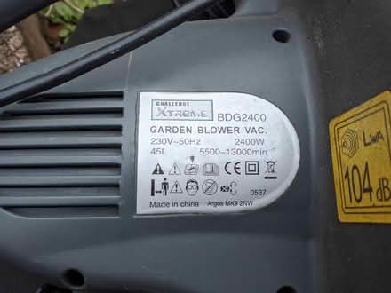 Photo of free Leaf vac/blower (Erdington B24) #4