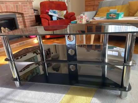 Photo of free Black glass TV stand (Widford CM1) #3