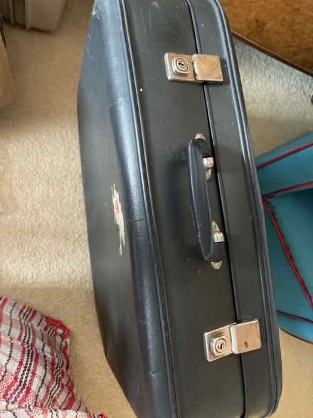 Photo of free Vintage blue cardboard suitcase (Moseley B13) #1
