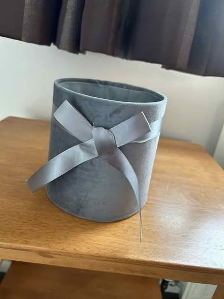 Photo of free Grey velvet storage pot (Kingsteignton TQ12) #1