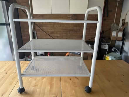 Photo of free White metal trolley on wheels (Great Shelford CB22) #1