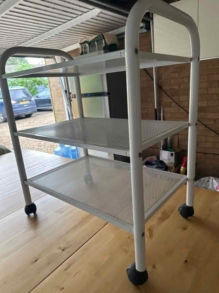 Photo of free White metal trolley on wheels (Great Shelford CB22) #2