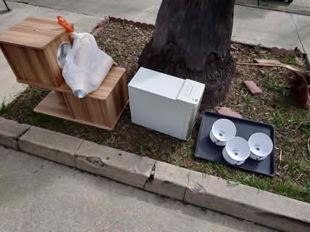 Photo of free Cat tree, pet bowls, trays, PC case (Santa Monica) #1