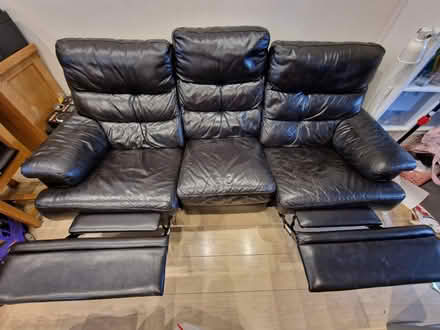 Photo of free 3 Seater brown leather sofa (Brentwood CM13) #2