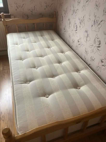 Photo of free Single pine bed with mattress (Winter's Bridge KT7) #1