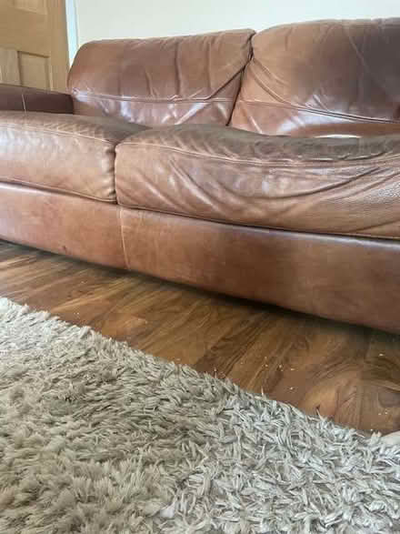 Photo of free Leather Sofa (Great Sankey WA5) #1