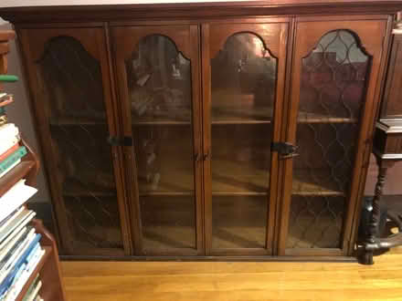 Photo of free Beautiful wood cabinet, glass doors (East Flatbush) #1