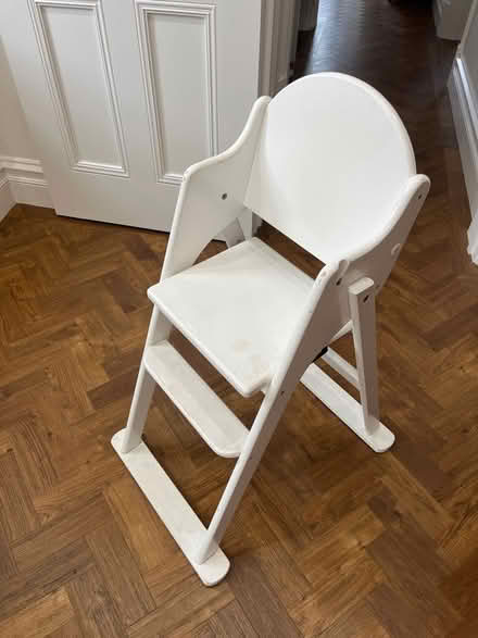 Photo of free White wooden kids high chair (Cheam) #1